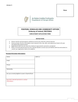 Fillable Online Application Form For Consular Officer Fax Email