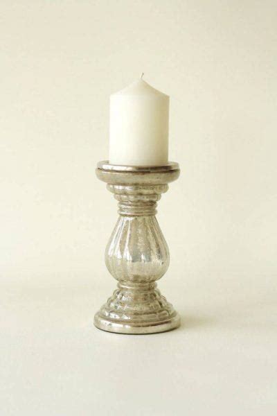 Silver Mercury Glass Pillar Candle Holders Adorn Event Hire Wedding