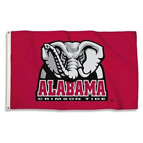 Alabama Crimson Tide NCAA Elephant Logo Flag - Dragon Sports