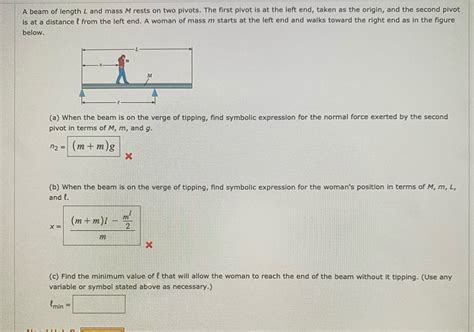 Answered A Beam Of Length L And Mass M Rests On… Bartleby