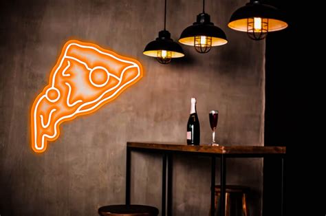 Pizza Slice Neon Sign Pizza Art Neon Lights Pizza Slice Led Sign Food