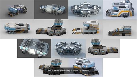 Sci Fi Military Building Bundle D Model Collection Cgtrader