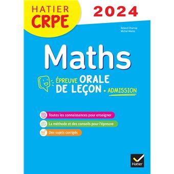 Mathématiques CRPE 2024 2025 Epreuve orale d admission broché