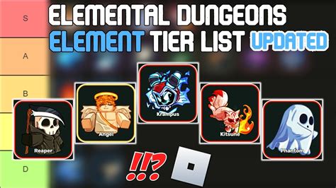 Elemental Dungeons Element Tier List Roblox Tier Lists YouTube