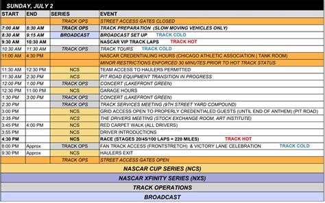 Chicago Street Course NASCAR On Track Event Schedule - ifantasyrace.com