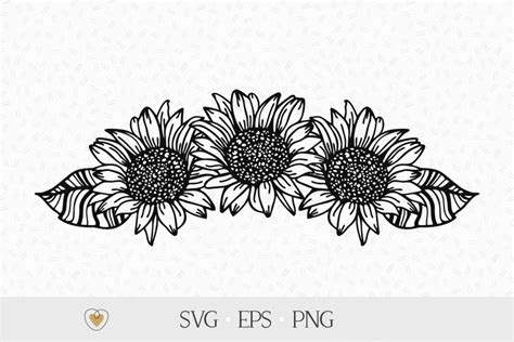 Sunflower Svg Flower Border Svg Sunflower Swag Svg