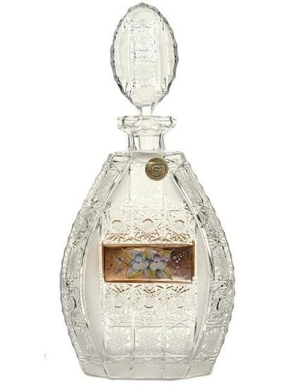 Bohemian Cut Crystal Decanter With Gilt Decor In United States