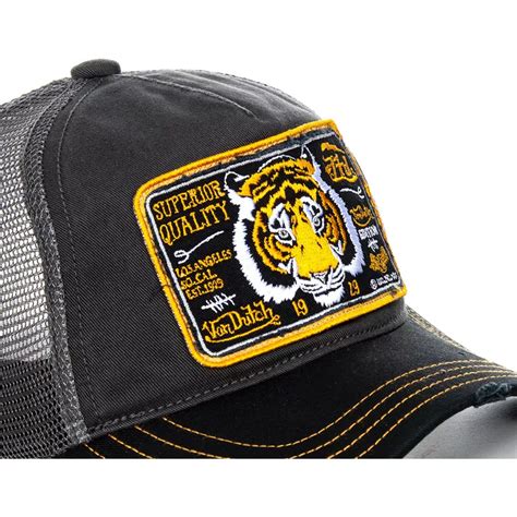 Von Dutch Tiger Truck Grey Trucker Hat Caphunters At