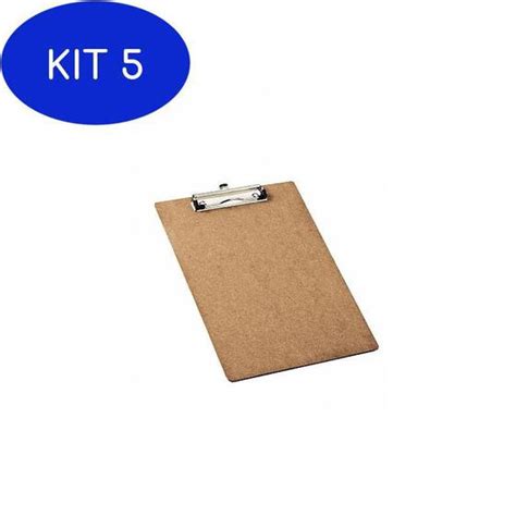 Kit Prancheta A Mdf Prendedor Wire Clip Acrimet Material Escolar