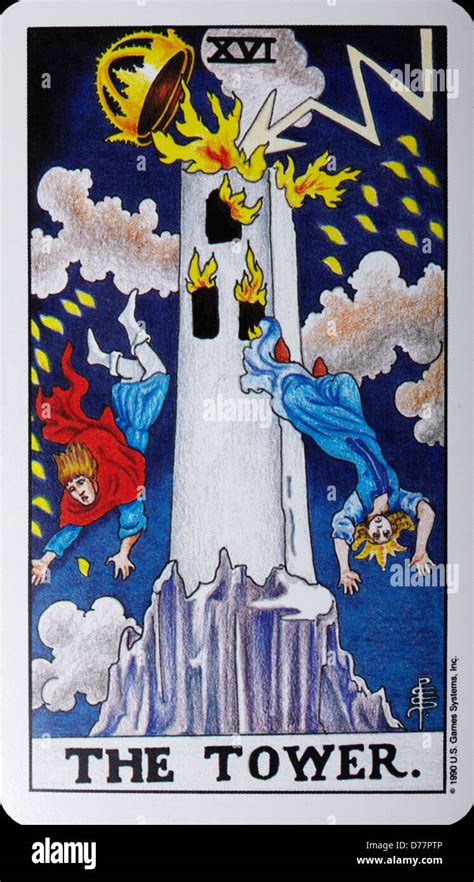 Tarot Card The Tower Stock Photo Alamy