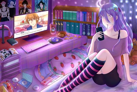 Otaku Girls Room Chezzyu Illustrations Art Street