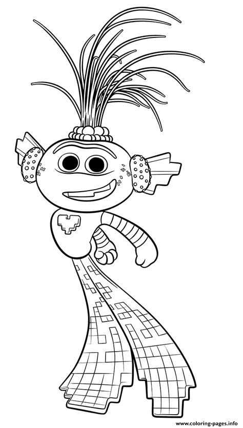 techno troll trollex coloring page printable