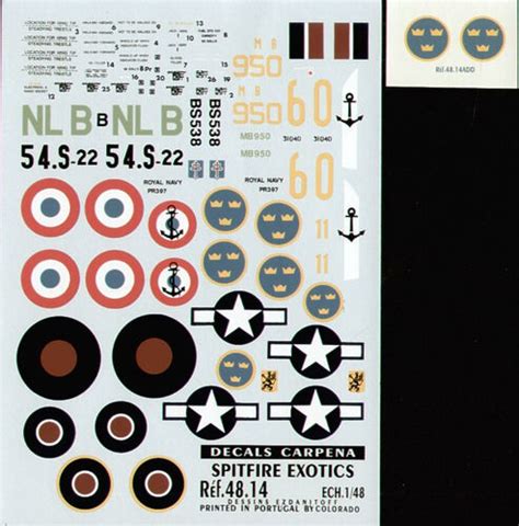 Exotic Supermarine Spitfire Schemes Colorado Carpena Decals