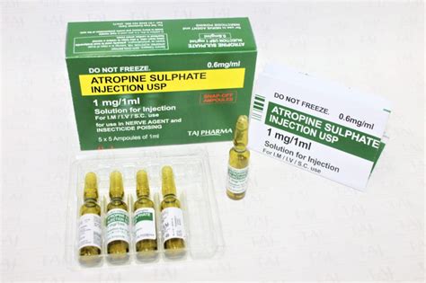 Atropine Sulphate Injection USP 0 6 Mg ML Manufacturers GMP