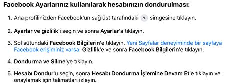 Facebook hesabı silme ve kalıcı olarak kapatma Facebook tamamen