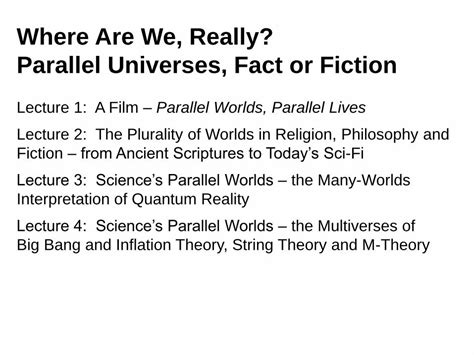 Pdf Where Are We Really Parallel Universes Fact Or Fiction · Pdf