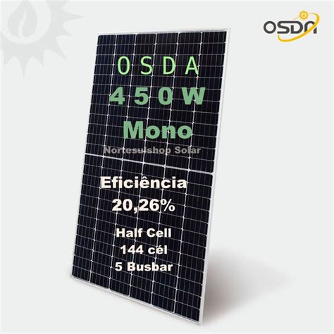 M Dulo Painel Placa Solar Fotovoltaica Osda W Monocristalino