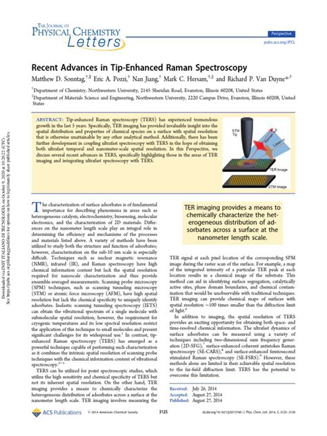 2014 - Sonntag Et Al. - Recent Advances in Tip-Enhanced Raman ...