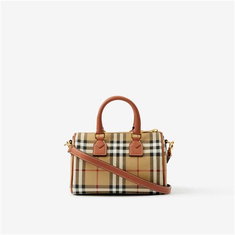 Burberry Check Mini Bowling Bag Reversible