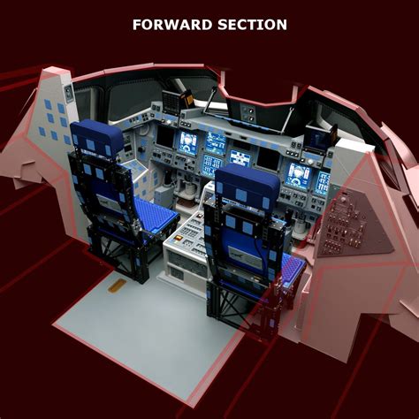 Space Shuttle Cockpit High Poly 3D Model 149 Blend Fbx Obj Dae