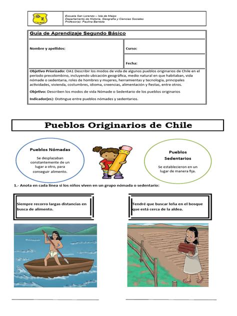 Guía 1 Pueblos Originarios 2° Basico Pdf Nómada