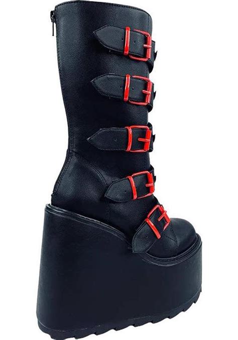 Yru Dune Akatsuki Black Red Platform Boots Buy Online Australia