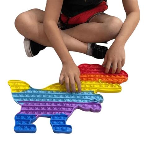 Fidget Toy Pop It Gigante Dinossauro Arco Iris 35 Cm Yes Toys Pop