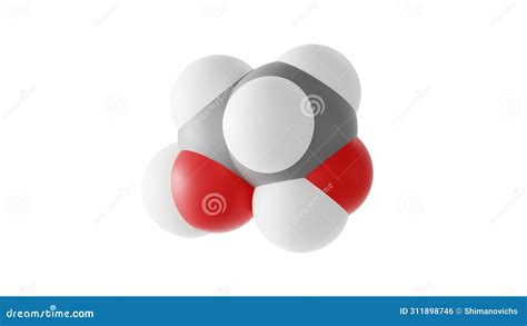 Ethylene Glycol Molecular Structure, 3d Model Molecule, Antifreeze ...