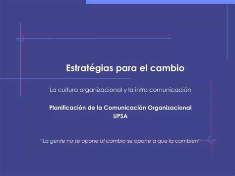 Ppt Estrat Gias Para El Cambio Powerpoint Presentation Free