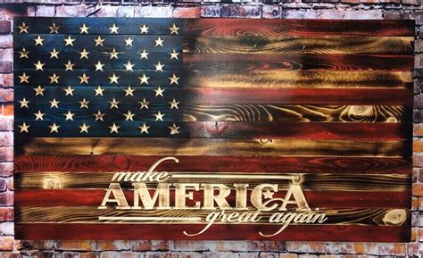 MAGA Wooden American Flag Wall Hanging