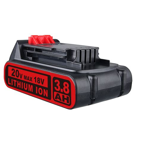 Mingsci For Black And Decker LBXR20 Battery 20V 3800mah Li Ion Black