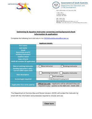 Fillable Online Instructions Cres For Swimming And Aquatics