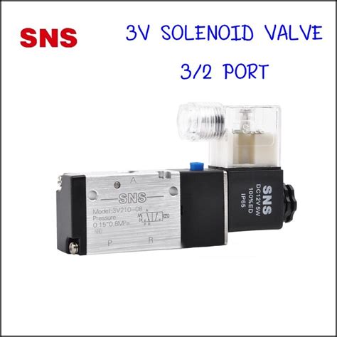 3V310 10 โซลนอยดวาลวไฟฟา 3 2 ขนาด 3 หน 3 8 SNS Pneumatic