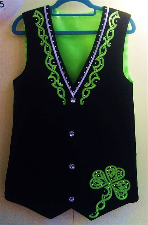 Black Velvet And Lime Green Satin Vest Devlins Irish Dance Costumes Irish Dance Costume