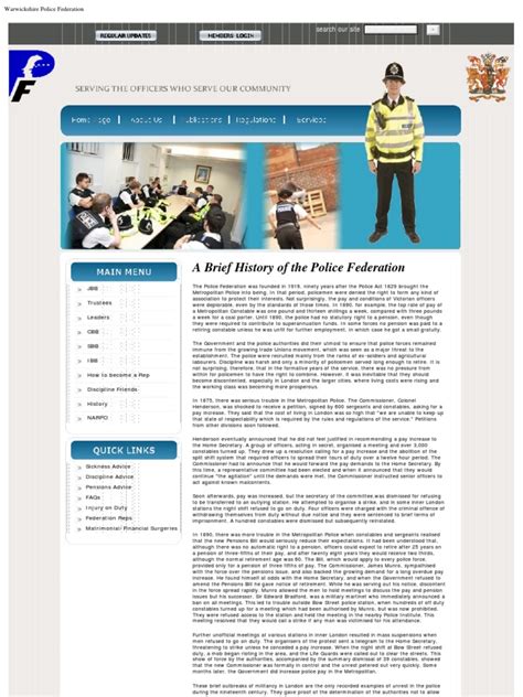 A Brief History of The Police Federation | PDF | Union (American Civil ...