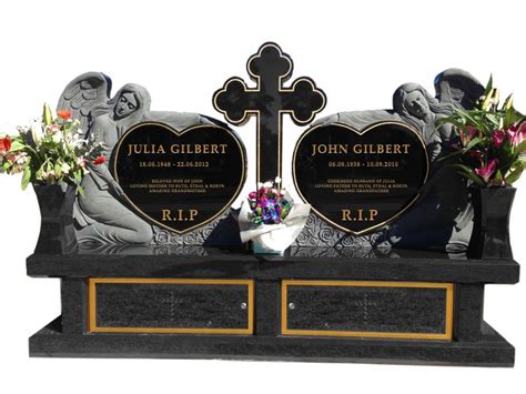 Angel Cross And Hearts Statue Headstone Designed By Forever Shining