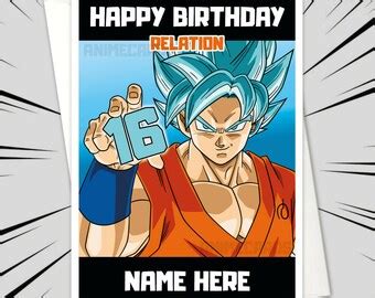 Goku Birthday Card - Etsy UK