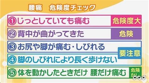 あなたの腰痛 改善の決め手「腰痛のタイプ」 きょうの健康 Nhk