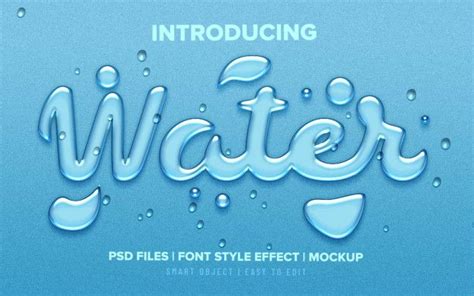 Premium Psd Realistic Water Drops Font Style Text Effect Text Effects Photoshop Tutorial