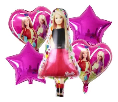 Set Globos Metalizados Barbie Gran Corazon 5pzs MercadoLibre