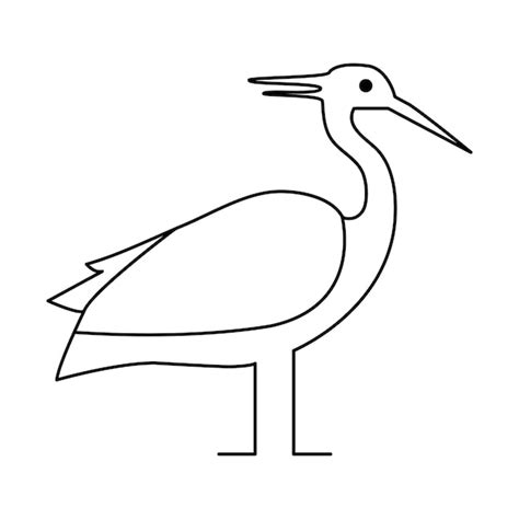 Premium Vector Heron Single Continuous One Line Out Line Vector Art