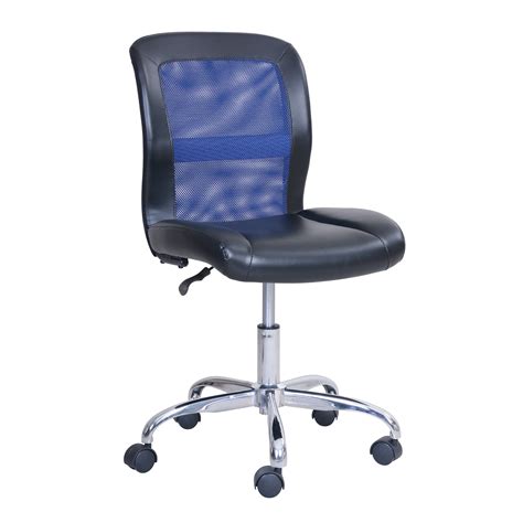 Mainstays Mid-Back, Vinyl Mesh Task Office Chair, Black and Blue ...