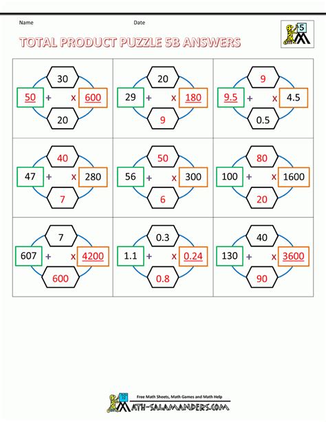 Printable Math Puzzles 5Th Grade – Printable Multiplication Puzzle | Printable Crossword Puzzles