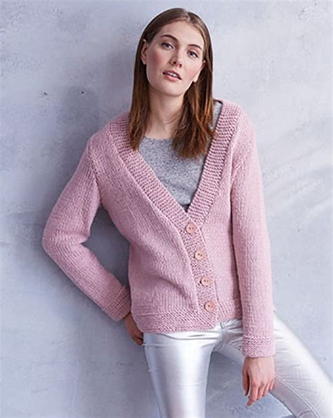 Free Knitting Pattern For An Easy V Neck Jacket Easy Knitting Pattern