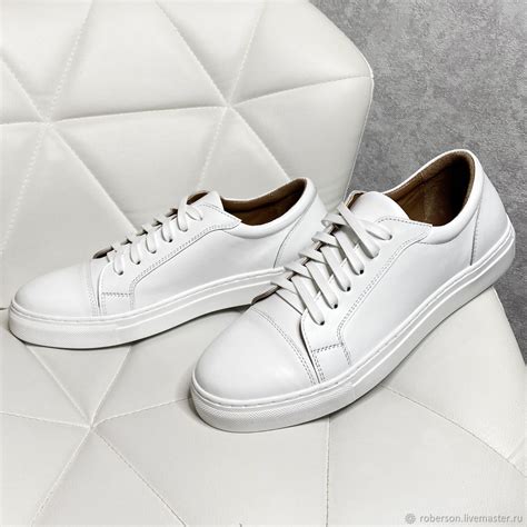 Белые кожаные кеды M-1 в интернет-магазине Ярмарка Мастеров по цене ...