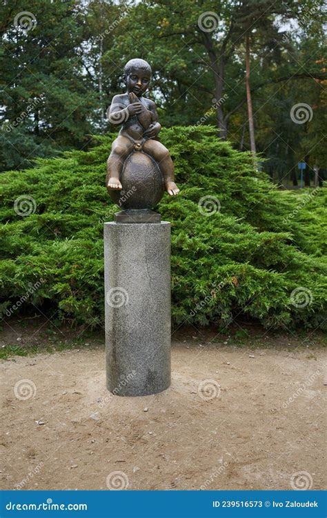 Frantiskovy Lazne Czech Republic September 27 2021 The Statue Of The Little Naked Boy