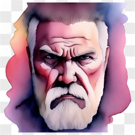 Download Portrait Of An Angry Old Man With Beard And Various Background