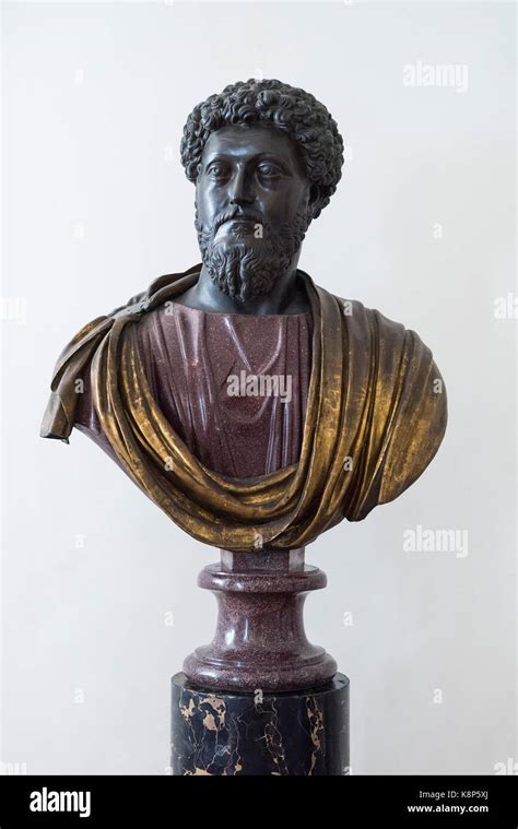 Rome Italy Bust Of Roman Emperor Of Marcus Aurelius 121 180 AD