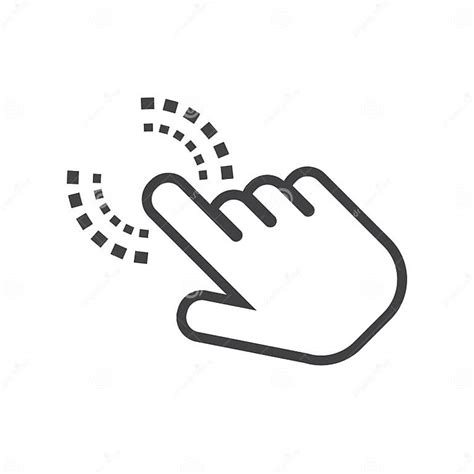 Icono De La Mano Del Tecleo Vector Plano De La Muestra Del Finger Del Cursor Ilustración Del