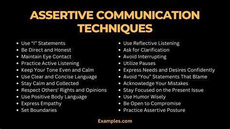 Assertive Communication Techniques Examples